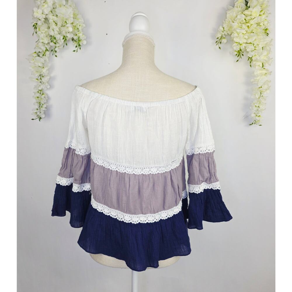 Alice & Trixie Off Shoulder Blouse Small Boho Festival Lace Cottagecore Fairy - Picture 3 of 13